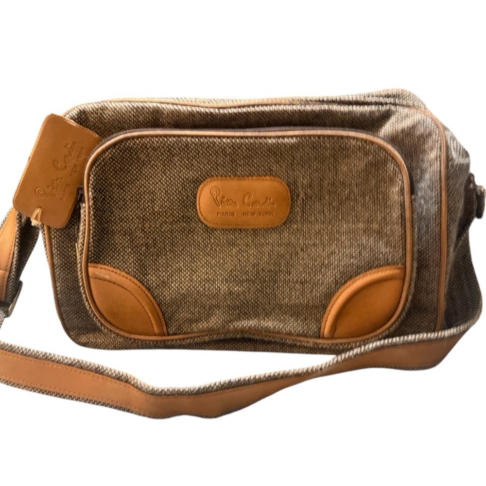 Pierre Cardin Vintage Brown and Tan Tweed‎ Shoulder Bag, Weekends Bag, Unisex